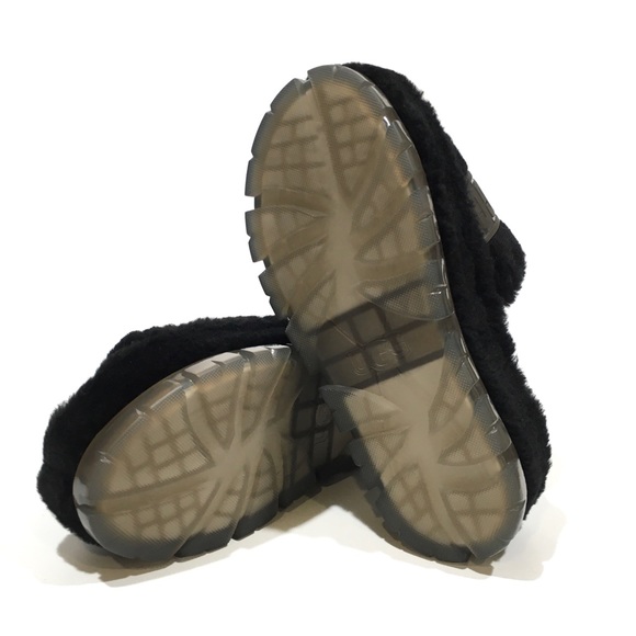 UGG FLUFFITA CLEAR FLUFF SLIDE PLATFORM SANDALS -BLACK -WOMEN’S US 7 -NEW - Picture 7 of 7
